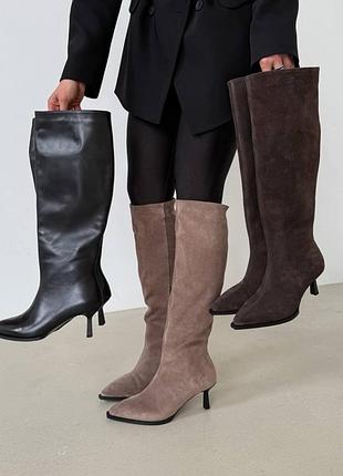 Демісезонні преміальні чоботи з італійських натуральних матеріалів