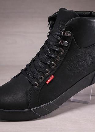 Шкіряні кросівки зимові черевики на хутрі levis oregon9 фото