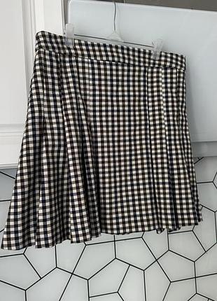 Картата спідниця mango, спідниця в складку mango, спідниця коротка манго