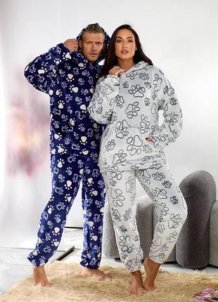 Пижама женская плющевая тёплая двухсторонняя