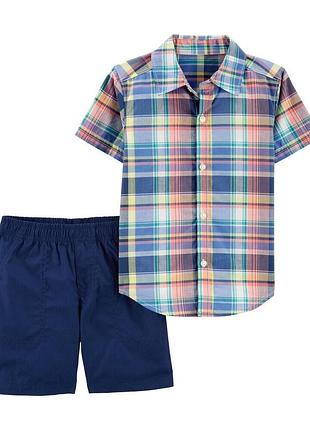 Carters летний комплект шорты и рубашка картерс