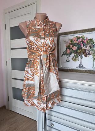 100% шелк эксклюзивная шелковая блуза / туника walter voulaz