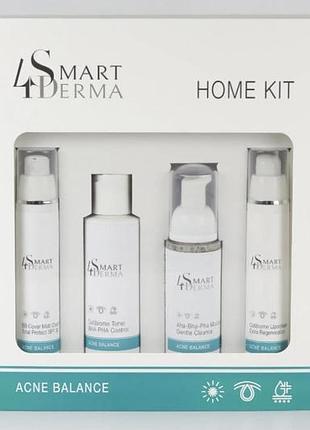 Корректирующий набор для ежедневного ухода за жирной, комбинированной кожейsmart 4 derma acne balance home kit