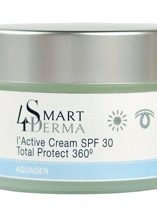 Экстраувлажняющий крем с церамидами spf 30 smart4derma i'active cream spf 30 total protect 360, 50 мл