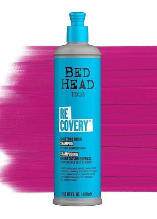 Шампунь для сухих и поврежденных волос tigi bed head recovery shampoo moisture rush 400 мл