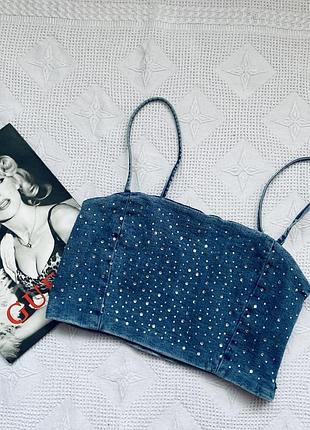 Джинсовий топ в стрази 💙