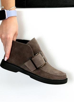 Черевики "milgret", темний сірий, натуральна замша, демі