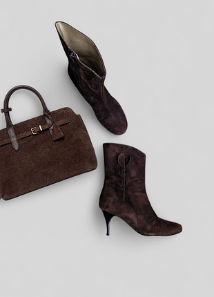 Замшевые ботинки коричневые женские ботинки шоколадные ботильоны коричневые 37 размер