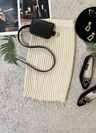 Корейская вязаная миди юбка с шерстью No16/50