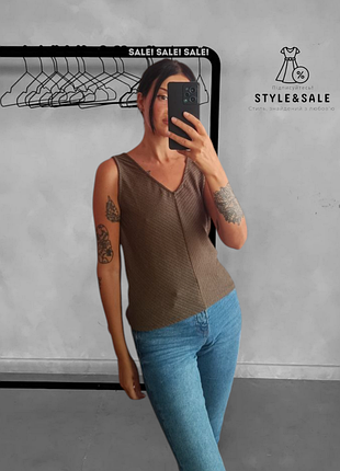 Стильная майка оливковый