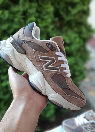 Кроссовки new balance 9060 бежевые с коричневым