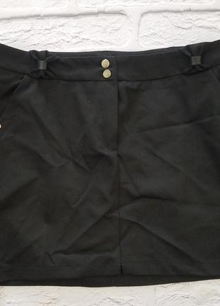 Юбка черная короткая, мини юбка, офисная юбка, школьная юбка мини, черная юбка2 фото