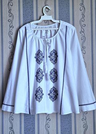Лляна блуза-вишиванка m&s