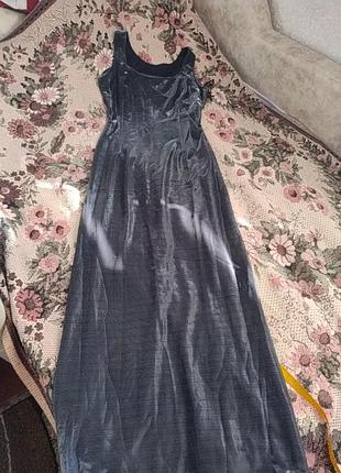 Платье майка серебряное женское