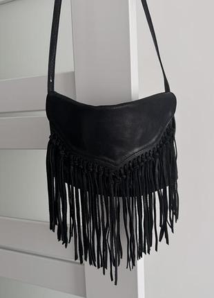 Сумка шкіряна з бахромою topshop