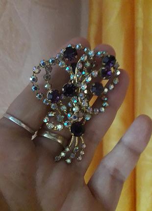 Винтаж брошь брошка букет