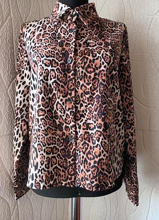 Блуза рубашка леопардовый принт италия размер 44-46