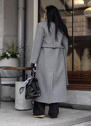 Пальто жіноче довге оверсайз, демісезонне, однотонне, сіре