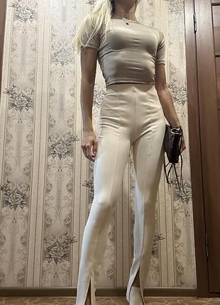 Брюки с разрезами zara