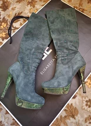 Замшевые сапоги iталия