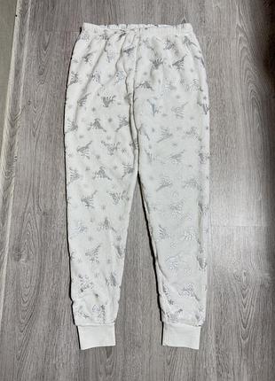 Теплі піжамні штани зимові білі