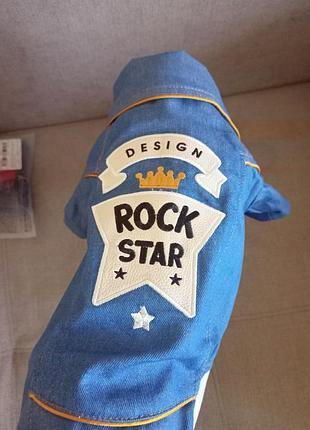 Куртка для песика, одяг для домашніх тварин, джинсовка для собачки