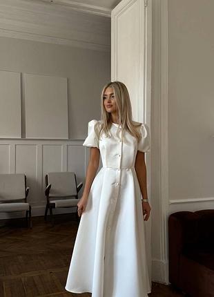 Сукня міді однотонна вільного крою на гудзиках якісна та стильна