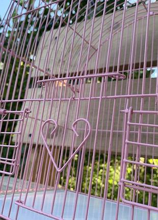 Клітка металева рожева для папуг щюрів хомʼяків птахів