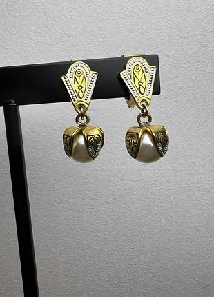 Вінтажні сережки в техніці дамаскін іспанія 👇деталі в описі