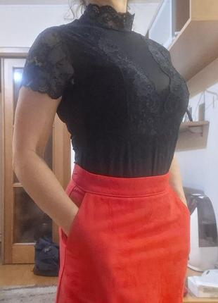 Блуза-боди полупрозрачная