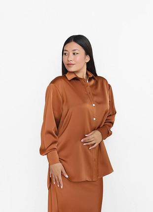 Сатиновая рубашка блуза