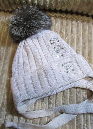 Гарневая шапочка для девочки 6-9 лет. размер 50-52.