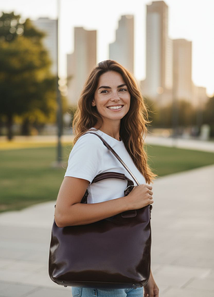 Кожаная сумка-шоппер