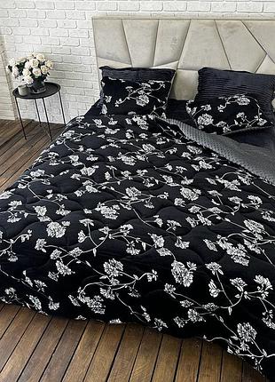Одеяло холлофайбер cappone из микрофибры двустороннее романтика 200х220 см
