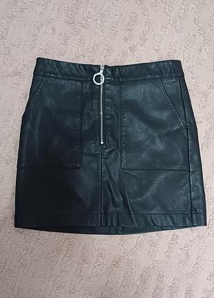 Кожаная юбка юбочка спідничка💜
