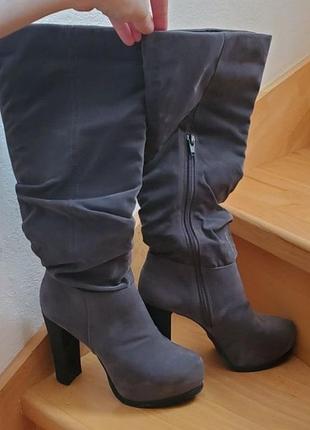 Чоботи демисезон, 37 розмір (черевики замш)