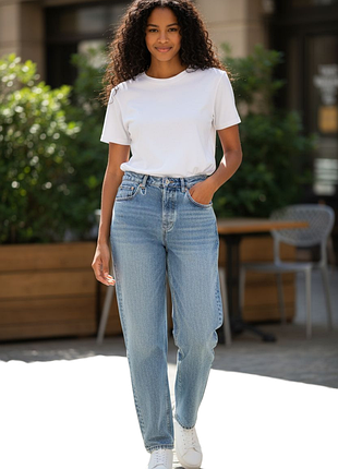 Джинси-мом на ґудзиках висока посадка topshop