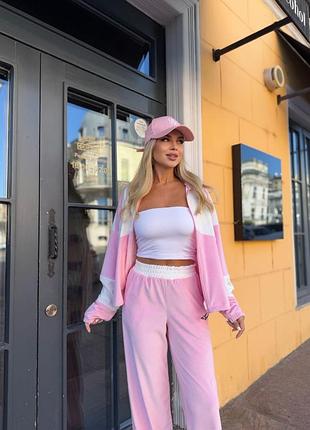 Жіночий брючний велюровий костюм