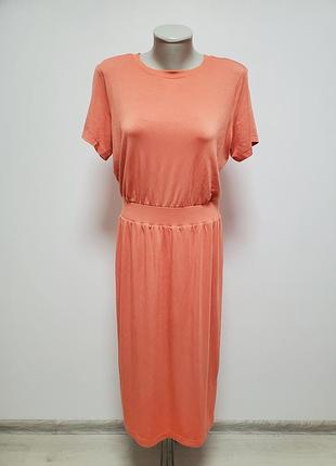 Шикарное брендовое трикотажное вискозное платье терракотового цвета