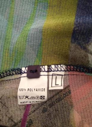 Яркая удлинённая блуза рубашка jane lushka с 3/4 рукавом/туника/сетка