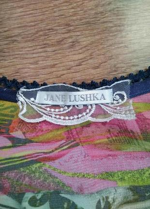 Яркая удлинённая блуза рубашка jane lushka с 3/4 рукавом/туника/сетка