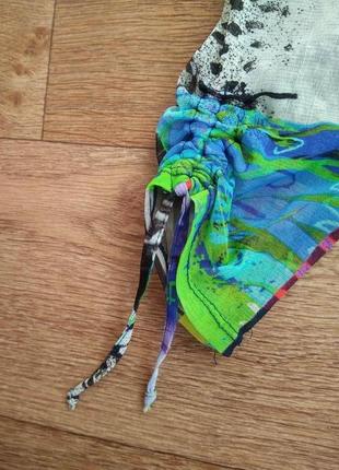 Яркая удлинённая блуза рубашка jane lushka с 3/4 рукавом/туника/сетка