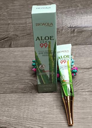 Крем для кожи вокруг глаз bioaqua aloe vera 99% multi-effets увлажняющий