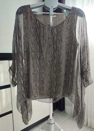 Блуза блузка прозрачная принт питон шелк натуральный italy