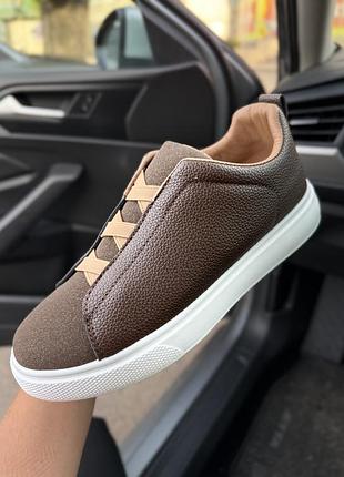 Шоколадні туфлі низький хід мокасини