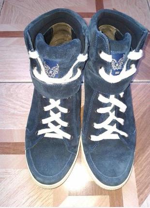 Снікерси високі кросівки черевики чоботи кеди жіночі фірми paul green , з натуральної замші. розмір 39, але піде і на 38.