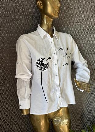 Стильна бавовняна сорочка з вишивкою!топ якість!турція 🔥