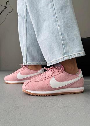 Кросівки nike cortez vintage suede pink/white