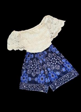 Р. 46-48/m-l женский кружевной нарядный комбинезон
