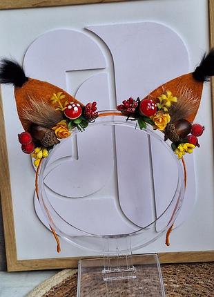 Обруч ободок лисичка, обідок вушка лисички, костюм личички